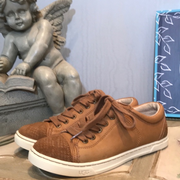 UGG Shoes - UGG  Suede Snakeskin Print Tennis Shoes Sneakers 6